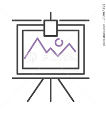 Two Lines On Whiteboard Flipchart Icon