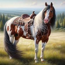 A Beautiful Overo Paint Horse In