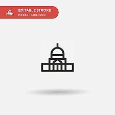 Capitol Simple Vector Icon Ilration