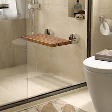 Wall Mounted Teak Wood Folding Shower