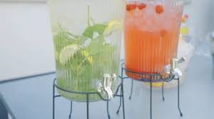 Glass Drink Dispensers With Lemonade