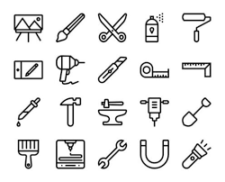Set Of Creative Tool Icons Set Of