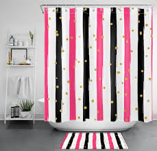 Gold Round Dot Pink Striped Black White