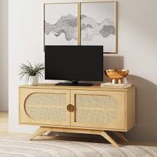Rattan Tv Stand Modern Console Cabinet