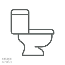 Toilet Line Icon Bidet Lavatory Simple