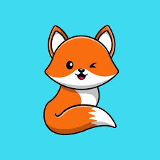 Cute Fox Sitting Cartoon Vector Icon