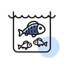 Fish In A Pond Or Aquarium Vector Icon