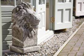 African Lions Stone Garden Statues