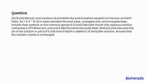 Solved A Solution Of Benzoic Acid