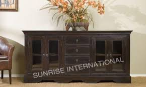 Big Wooden Sideboard Cabinet With Glass