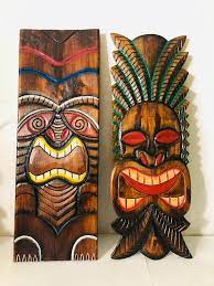Tiki Masks Flat Wall Hanging
