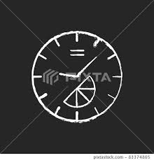 Branded Clock Chalk White Icon On Black