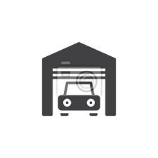 Car Garage Vector Icon Filled Flat