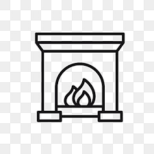 Fireplace Black And White Clipart