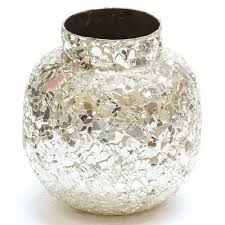 Metal Vases Silver Mosaic Flower Vase
