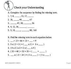 Sequence By Finding The Missing Numbers