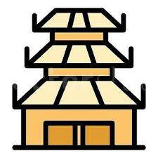 Roof Garden Icon Outline Vector Japan
