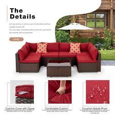 Pe Wicker Outdoor Sofa Sectional Set