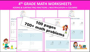 4th Grade Math Worksheets Add And