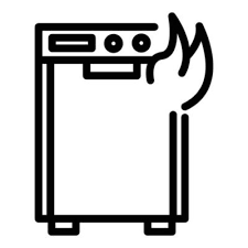 Repair Dishwasher Fire Icon Outline