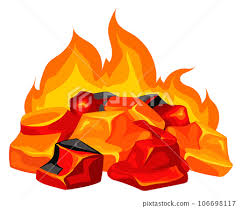 Bonfire Icon Cartoon Burning Coal