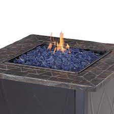 Endless Summer Outdoor Propane Gas Black Lava Rock Patio Fire Pit