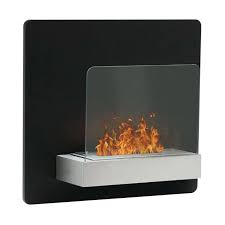 Black Wall Mounted Bioethanol Fireplace