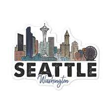Sticker Seattle Washington Skyline