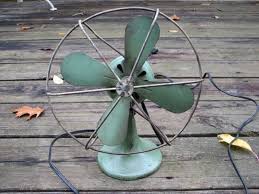 Vintage Electric Fan Green Industrial
