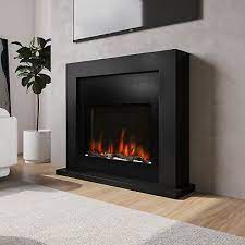 Black Free Standing Electric Fireplace