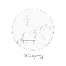 Vector Linear Glamping Icon Label