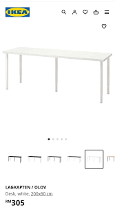 Ikea Table Langlapten Adils 200x60cm