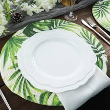 4 Pack 15 Round Table Placemats Green