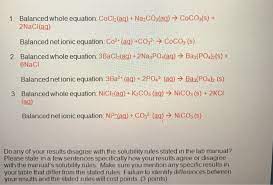 Whole Equation Cocl2 Aq Na2co3 Aq