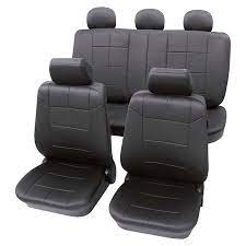 Leather Look Dark Grey Seat Covers