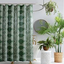 Aisha Green Shower Curtain