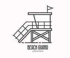 Beach Life Guard House Icon Stock