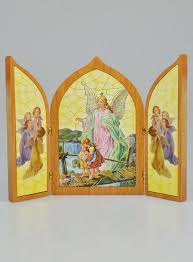 Protective Guardian Angel Triptych Icon