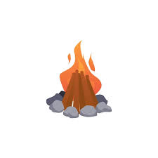 Vector Burning Bonfire Cartoon Icon For