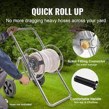Vevor Hose Reel Cart Hold Up To 175 Ft Of 5 8 In Hose Hose Not Included Garden Water Hose Carts Mobile Tools With Wheels Silver