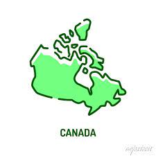 Canada Map Color Line Icon Border Of