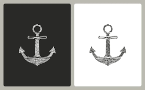 Set Of Simple Anchor Icon Stock Vector