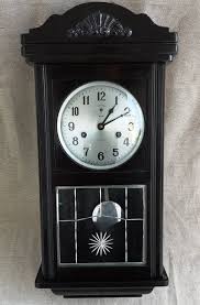 Mechanical Wall Clock Glass Wood