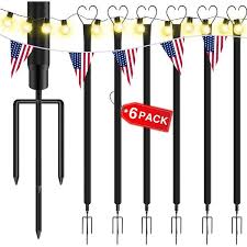 Jaxpety String Light Poles With Fork 9