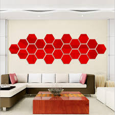 3d Hexagon Acrylic Mirror Wall Stickers