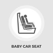 Child Car Seat Flat Icon Posters For