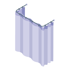 Modern Shower Curtain Icon Isometric