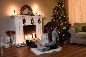 Love Sitting By The Fireplace Decorated