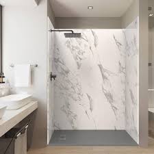 Alcove Solid Composite Stone Shower Kit