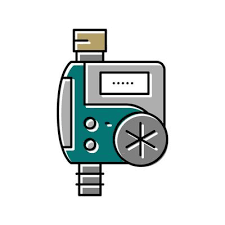 Timer Drip Water Irrigation Color Icon